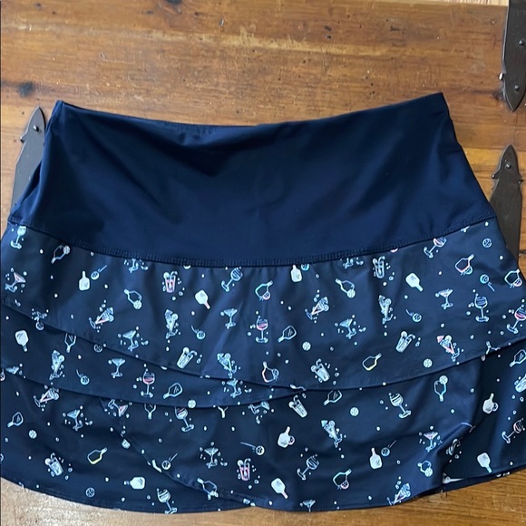 Lucky in Love Blue Mini Bubble Skirt with Ruffled Design for Athletic Activities - Picture 2 of 4